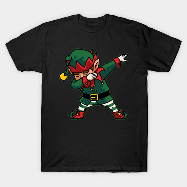 Dabbing Elf Shirt Kids Christmas Gifts Santa Helper Costume T-Shirt by vo_maria